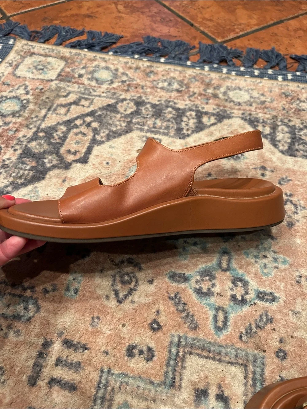 Vionic Tan Leather Double-Strap Slingback Sandal - Picture 7 of 15